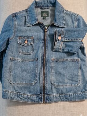 Joules Light Blue Kids Denim Zip Jacket